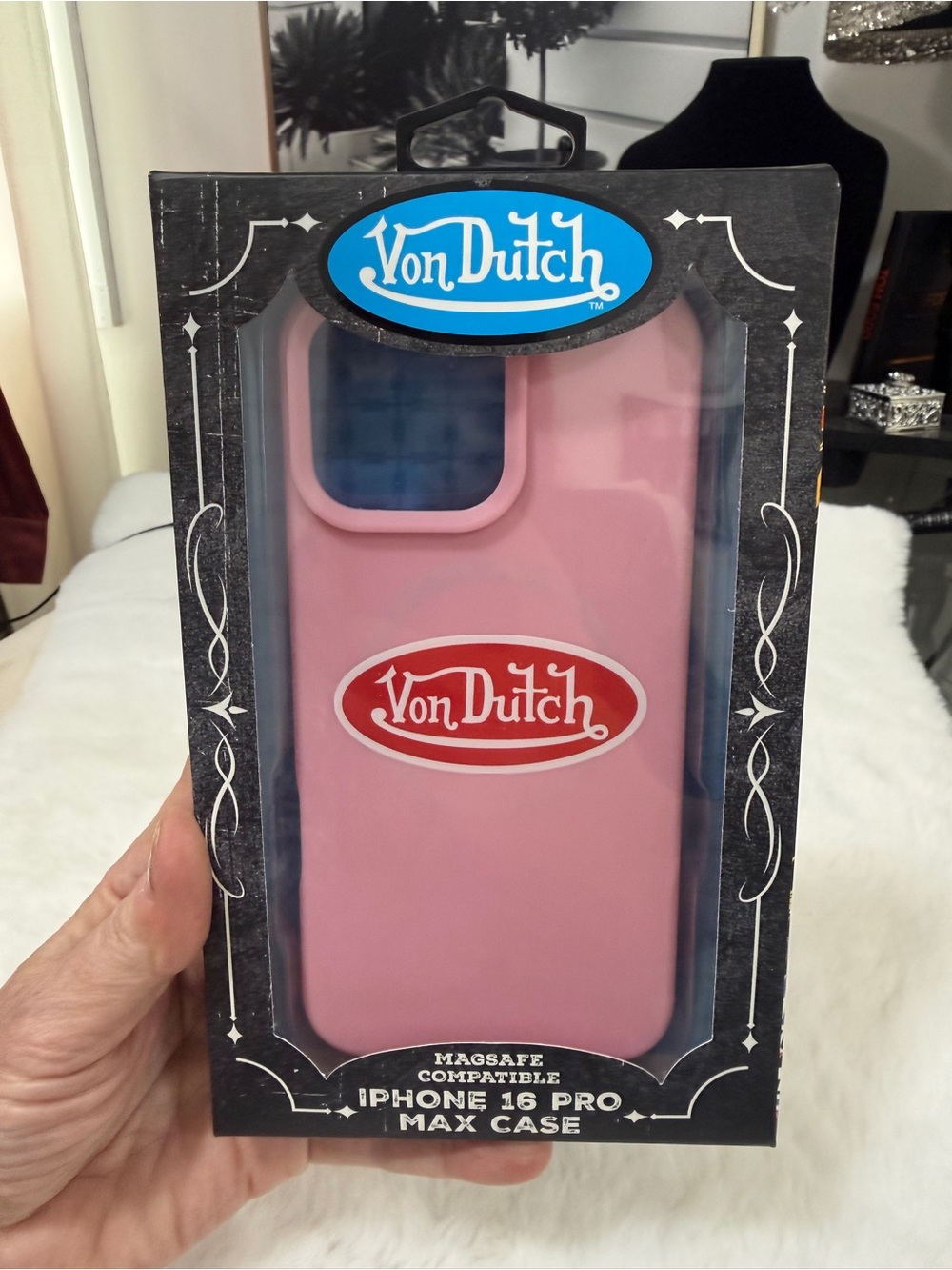 Von Dutch Pink iPhone 16 Pro Max Case with Logo
